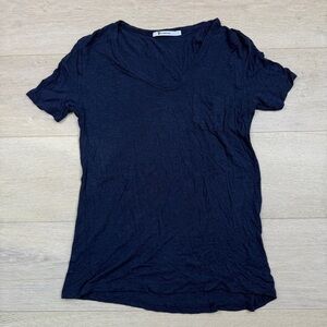 Alexander Wang Navy Blue V-Neck Top